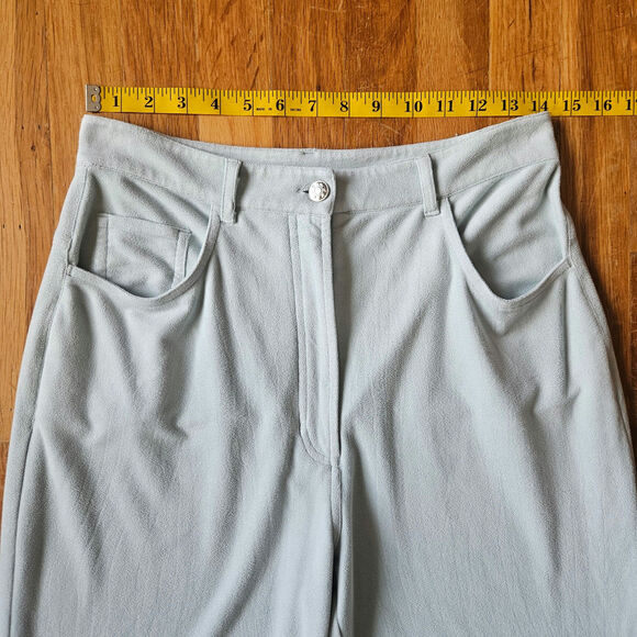Vtg Mel & Lisa Pant‎ Set Size 8/10 Pastel Blue Minimalist Soft Knit 90s Casual - Picture 14 of 16